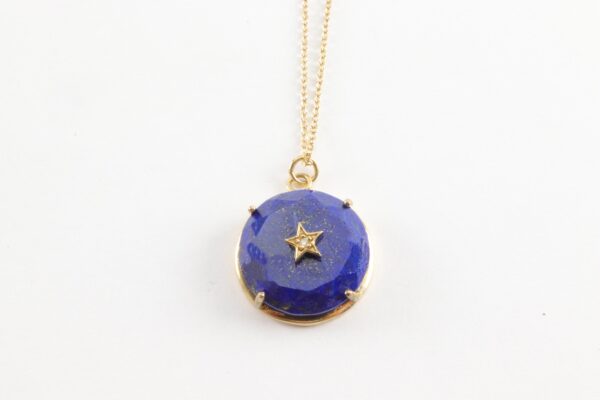 Collier in Sterlingsilber vergoldet mit Lapislazuli – Bild 2