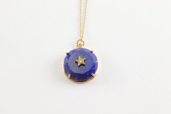 Collier in Sterlingsilber vergoldet mit Lapislazuli – Bild 3