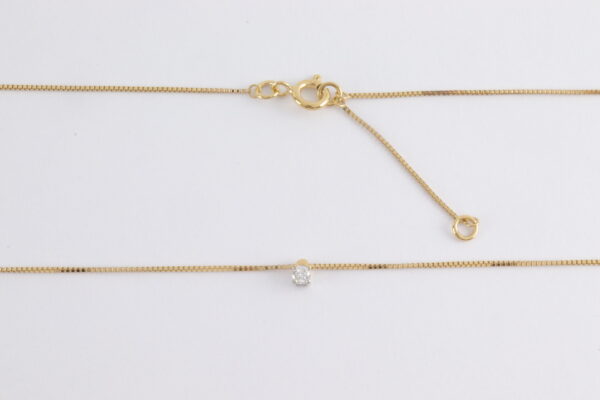 Feines Collier in Gelbgold mit Zirkonia – Bild 2