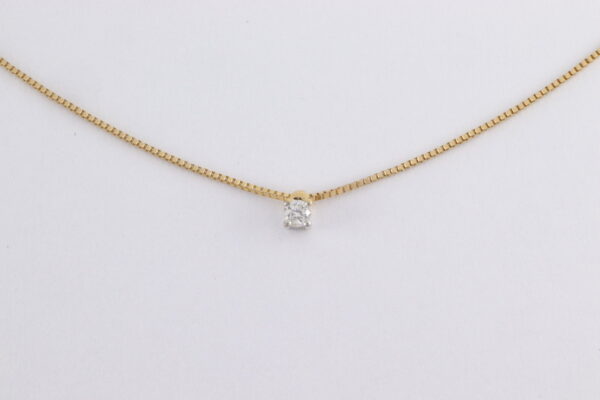 Feines Collier in Gelbgold mit Zirkonia – Bild 5