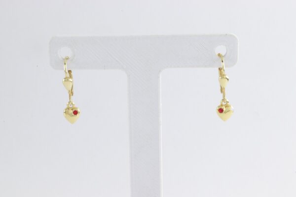 Herzohrringe in Gelbgold mit Granat