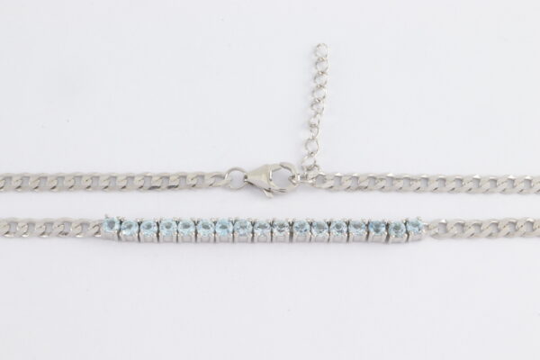 ganz besonderes Collier in Sterlingsilber mit Sky blau Topas – Bild 3