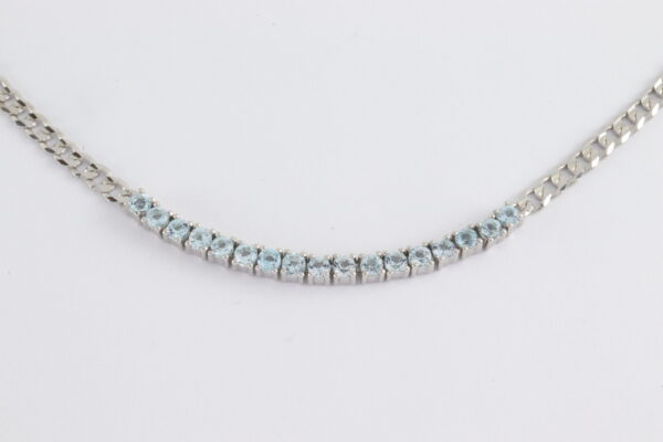 ganz besonderes Collier in Sterlingsilber mit Sky blau Topas – Bild 5