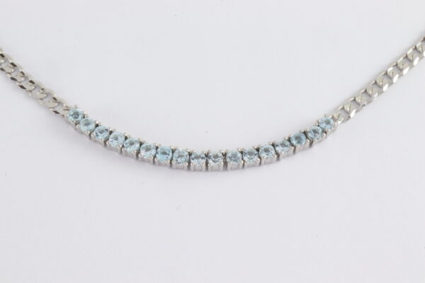 ganz besonderes Collier in Sterlingsilber mit Sky blau Topas – Bild 6