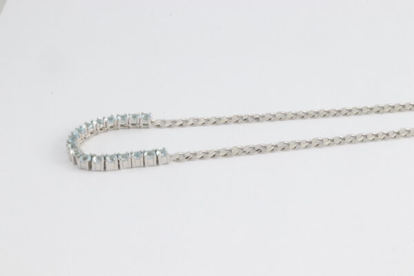 ganz besonderes Collier in Sterlingsilber mit Sky blau Topas – Bild 8