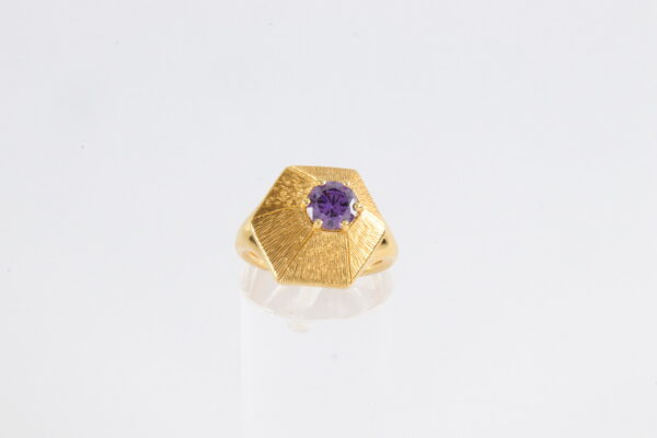 Ring in Sterlingsilber vergoldet mit Amethyst – Bild 5