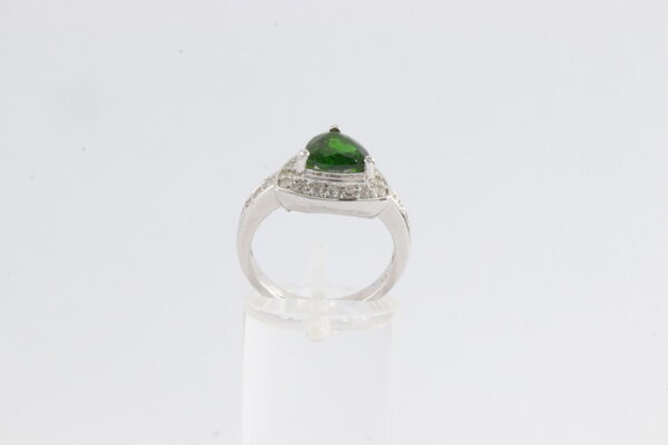 sehr feiner Ring in Sterlingsilber mit Chromdiopside – Bild 2