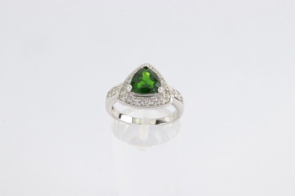 sehr feiner Ring in Sterlingsilber mit Chromdiopside – Bild 5