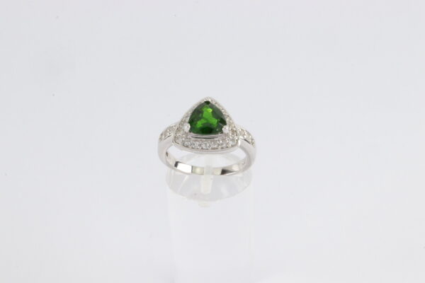 sehr feiner Ring in Sterlingsilber mit Chromdiopside – Bild 7