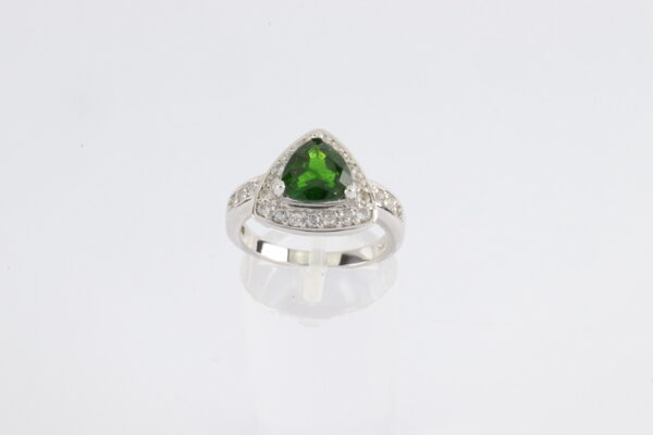 sehr feiner Ring in Sterlingsilber mit Chromdiopside – Bild 8