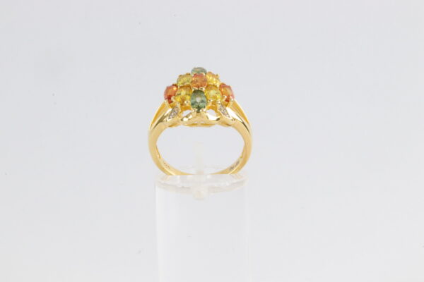 Ring in Sterlingsilber vergoldet  mit Saphir und Weißtopas – Bild 2