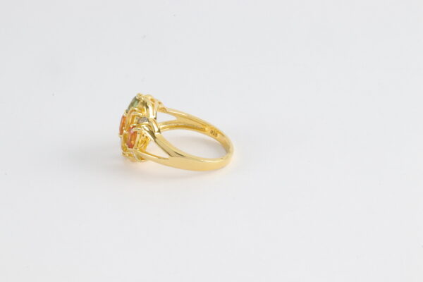 Ring in Sterlingsilber vergoldet  mit Saphir und Weißtopas – Bild 4