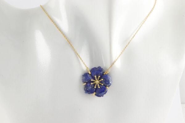 Collier in Sterlingsilber vergoldet mit Lapislazuli – Bild 2