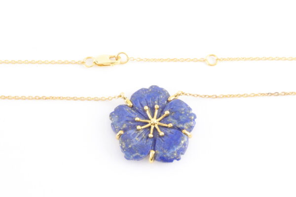 Collier in Sterlingsilber vergoldet mit Lapislazuli – Bild 4