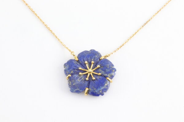 Collier in Sterlingsilber vergoldet mit Lapislazuli – Bild 6