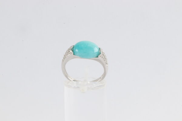 Ring in Sterlingsilber mit Amazonit und Zirkonia – Bild 2