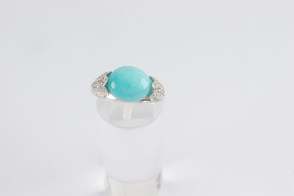 Ring in Sterlingsilber mit Amazonit und Zirkonia – Bild 3
