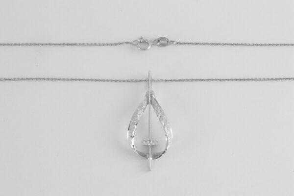 Silber Collier  mit klaren Zirkonia – Bild 2