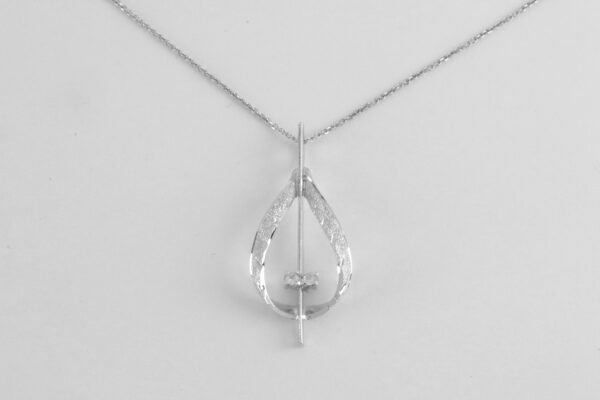 Silber Collier  mit klaren Zirkonia – Bild 3