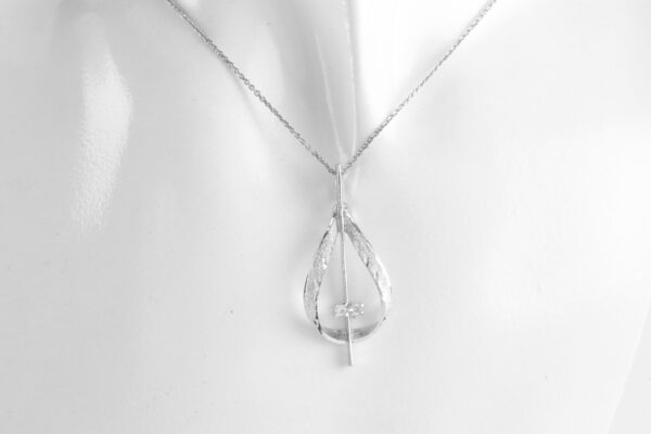 Silber Collier  mit klaren Zirkonia – Bild 5