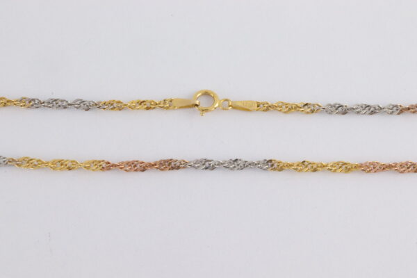 feine Kette in Tricolor  in in Gold