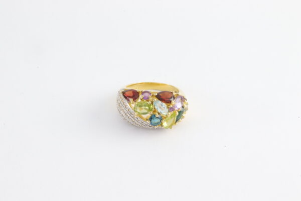 sehr schöner Ring in Sterlingsilber vergoldet mit Diamant