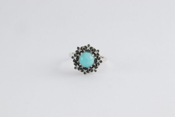 feiner Ring in Sterlingsilber mit Amazonit und Zirkonia – Bild 8
