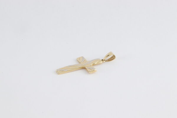 Kreuz in Gelbgold mit Designe in Weißgold – Bild 6