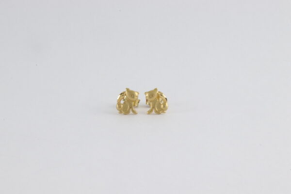 Ohrstecker in Gelbgold -kleine Katze – Bild 5