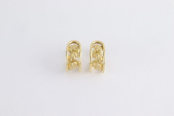 Ohrstecker in Gelbgold  mit Elefanten – Bild 3