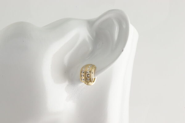 tolle Ohrstecker in Gelbgold mit Weißgold – Bild 4