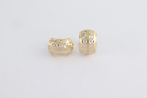 tolle Ohrstecker in Gelbgold mit Weißgold – Bild 6