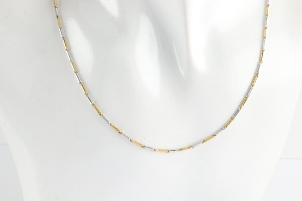 feines Collier in Weißgold und Gelbgold