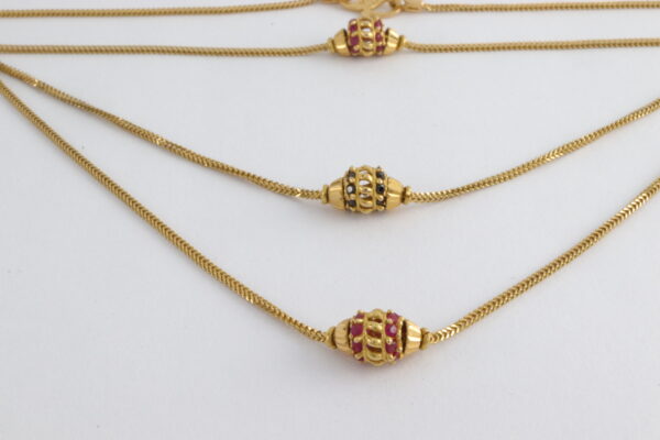 sehr schöne Kette in Gelbgold mit Rubin und Saphiere – Bild 4