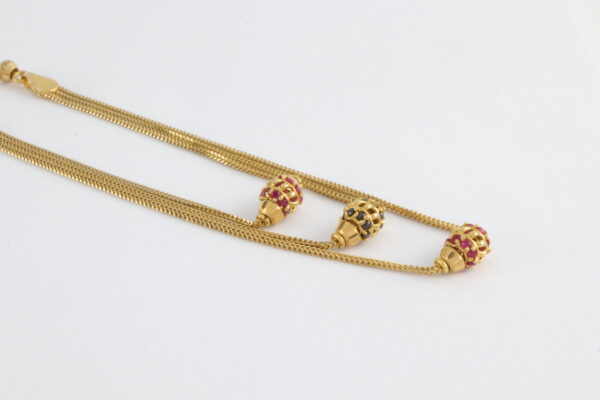 sehr schöne Kette in Gelbgold mit Rubin und Saphiere – Bild 6