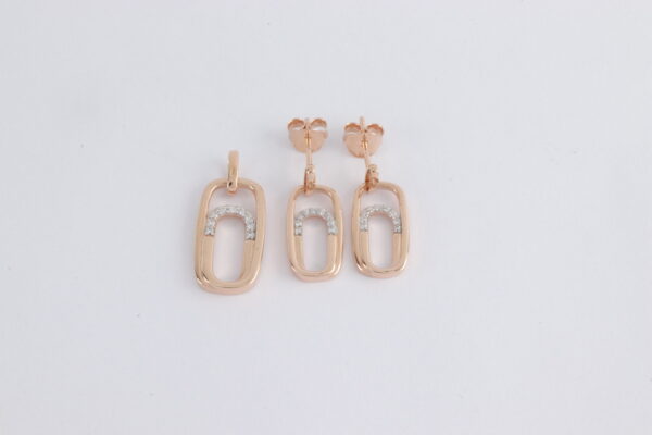 feines Schmuckset in Sterlingsilber vergoldet mit Zirkonia