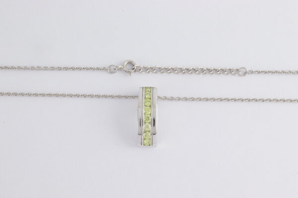 Collier in Sterlingsilber rhodiniert mit grünen Zirkonia – Bild 7