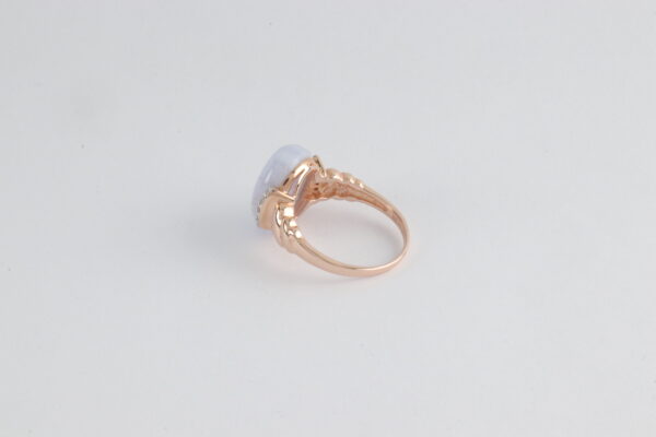 sehr feiner Ring in Sterlingsilber vergoldet mit Calcedon – Bild 7