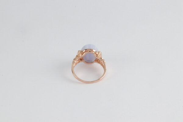 sehr feiner Ring in Sterlingsilber vergoldet mit Calcedon – Bild 3