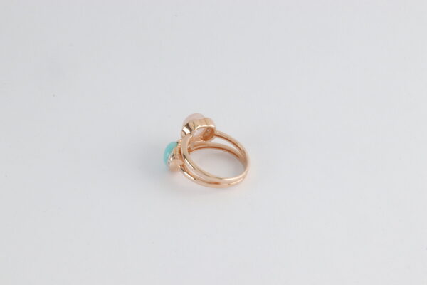 sehr feiner Ring in Sterlingsilber vergoldet mit Calcedon – Bild 4