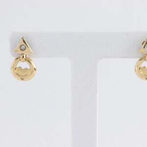 kleine, feine Stecker in Gelbgold mit Diamanten