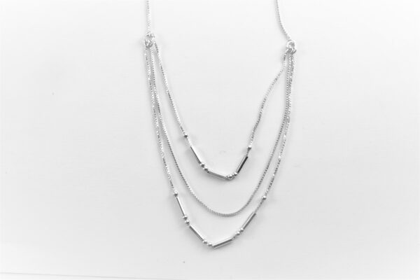 dreireihiges Collier in Sterlingsilber – Bild 3
