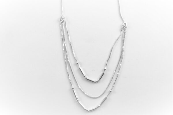 dreireihiges Collier in Sterlingsilber – Bild 4