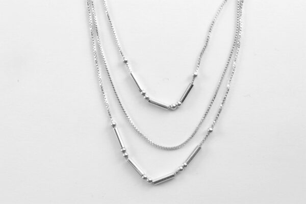 dreireihiges Collier in Sterlingsilber